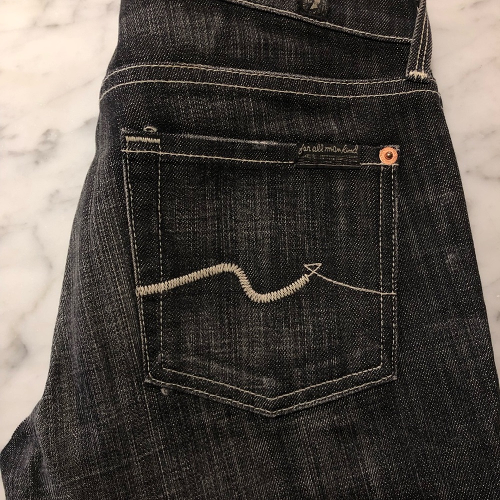 7 For All Mankind Straight Leg Black Wash Jean